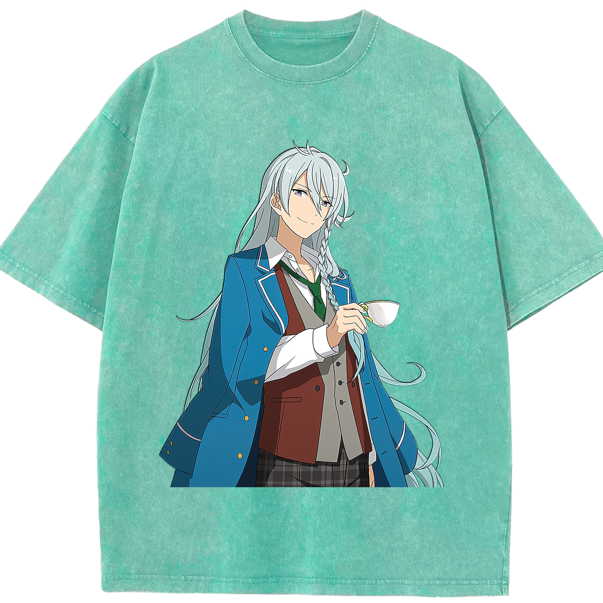 （画像用） あんさんぶるスターズ! Ensemble Stars 綿100% ヴィンテージ風 半袖Tシャツ（フロントプリント）